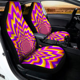 Yellow Expansion Moving Optical Illusion Universal Fit Car Seat Covers 102422