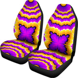 Yellow Explosion Moving Optical Illusion Universal Fit Car Seat Covers 102422