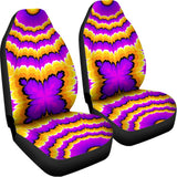 Yellow Explosion Moving Optical Illusion Universal Fit Car Seat Covers 102422