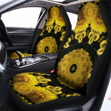 Yellow Flower Kaleidoscope Print Universal Fit Car Seat Covers 102422