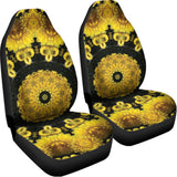 Yellow Flower Kaleidoscope Print Universal Fit Car Seat Covers 102422