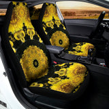 Yellow Flower Kaleidoscope Print Universal Fit Car Seat Covers 102422