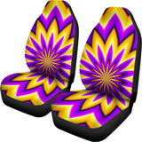 Yellow Flower Moving Optical Illusion Universal Fit Car Seat Covers 102422