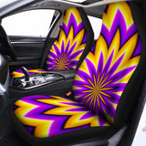Yellow Flower Moving Optical Illusion Universal Fit Car Seat Covers 102422