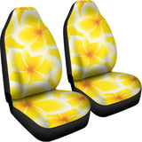 Yellow Frangipani Pattern Print Universal Fit Car Seat Covers 102422