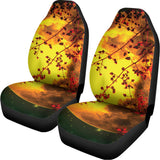 Yellow Full Moon Print Universal Fit Car Seat Covers 102422