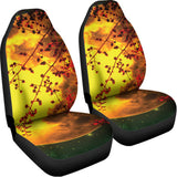 Yellow Full Moon Print Universal Fit Car Seat Covers 102422