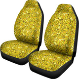 Yellow Geometric Banana Pattern Print Universal Fit Car Seat Covers 102422