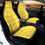 Yellow Harlequin Pattern Print Universal Fit Car Seat Covers 102422