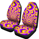 Yellow Hive Moving Optical Illusion Universal Fit Car Seat Covers 102422