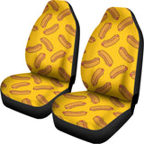 Yellow Hot Dog Pattern Print Universal Fit Car Seat Covers 102422