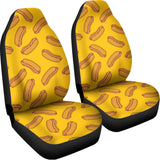 Yellow Hot Dog Pattern Print Universal Fit Car Seat Covers 102422