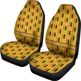 Yellow Kente Pattern Print Universal Fit Car Seat Covers 102422