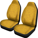 Yellow Knitted Pattern Print Universal Fit Car Seat Covers 102422