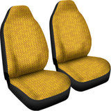 Yellow Knitted Pattern Print Universal Fit Car Seat Covers 102422