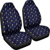 Yellow Lightning Bolts Pattern Print Universal Fit Car Seat Covers 102422