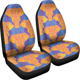 Yellow Mandala Elephant Pattern Print Universal Fit Car Seat Covers 102422