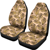 Yellow Monstera Leaves Pattern Print Universal Fit Car Seat Covers 102422