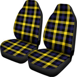Yellow Navy And Black Plaid Print Universal Fit Car Seat Covers 102422