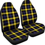 Yellow Navy And Black Plaid Print Universal Fit Car Seat Covers 102422