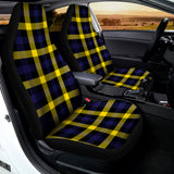 Yellow Navy And Black Plaid Print Universal Fit Car Seat Covers 102422