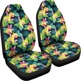 Yellow Orchid Pattern Print Universal Fit Car Seat Covers 102422
