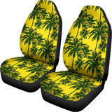 Yellow Palm Tree Pattern Print Universal Fit Car Seat Covers 102422