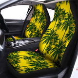 Yellow Palm Tree Pattern Print Universal Fit Car Seat Covers 102422