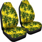 Yellow Palm Tree Pattern Print Universal Fit Car Seat Covers 102422