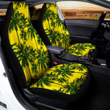Yellow Palm Tree Pattern Print Universal Fit Car Seat Covers 102422