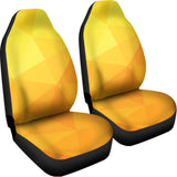 Yellow Polygonal Geometric Print Universal Fit Car Seat Covers 102422