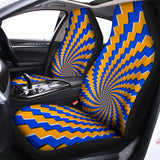 Yellow Spiral Moving Optical Illusion Universal Fit Car Seat Covers 102422
