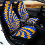 Yellow Spiral Moving Optical Illusion Universal Fit Car Seat Covers 102422