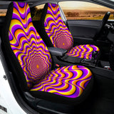 Yellow Splashing Moving Optical Illusion Universal Fit Car Seat Covers 102422