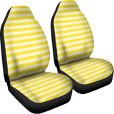 Yellow Striped Pattern Print Universal Fit Car Seat Covers 102422