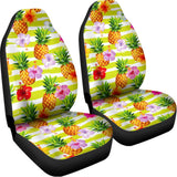 Yellow Striped Pineapple Pattern Print Universal Fit Car Seat Covers 102422