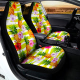 Yellow Striped Pineapple Pattern Print Universal Fit Car Seat Covers 102422