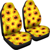 Yellow Sunflower Pattern Print Universal Fit Car Seat Covers 102422