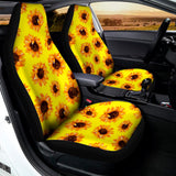 Yellow Sunflower Pattern Print Universal Fit Car Seat Covers 102422