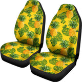 Yellow Tropical Pineapple Pattern Print Universal Fit Car Seat Covers 102422