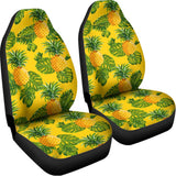 Yellow Tropical Pineapple Pattern Print Universal Fit Car Seat Covers 102422