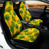 Yellow Tropical Pineapple Pattern Print Universal Fit Car Seat Covers 102422