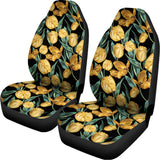 Yellow Tulip Floral Pattern Print Universal Fit Car Seat Covers 102422