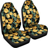 Yellow Tulip Floral Pattern Print Universal Fit Car Seat Covers 102422