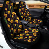 Yellow Tulip Flower Pattern Print Universal Fit Car Seat Covers 102422