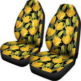 Yellow Tulip Pattern Print Universal Fit Car Seat Covers 102422
