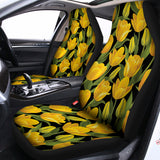 Yellow Tulip Pattern Print Universal Fit Car Seat Covers 102422