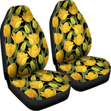 Yellow Tulip Pattern Print Universal Fit Car Seat Covers 102422