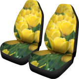 Yellow Tulip Print Universal Fit Car Seat Covers 102422