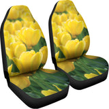 Yellow Tulip Print Universal Fit Car Seat Covers 102422